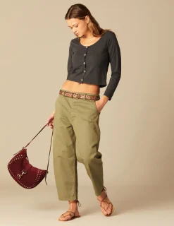 Nicoli T-shirts<ANTHRACITE BUTTONED T-SHIRT Grises antracitas