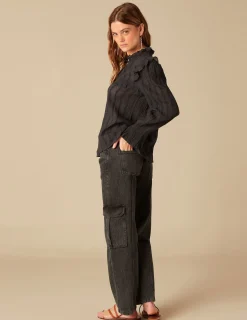 Nicoli Trousers|Denim<ANTHRACITE CARGO TROUSERS Grises antracitas