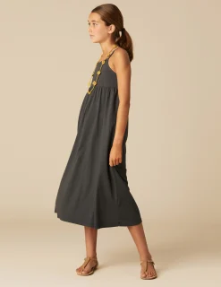 Nicoli Dresses<ANTHRACITE COTTON DRESS Grises antracitas