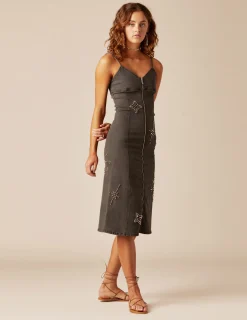 Nicoli Dresses|Denim<ANTHRACITE DENIM DRESS Grises antracitas