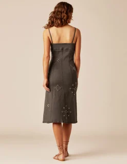 Nicoli Dresses|Denim<ANTHRACITE DENIM DRESS Grises antracitas