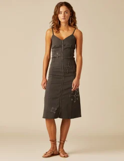 Nicoli Dresses|Denim<ANTHRACITE DENIM DRESS Grises antracitas