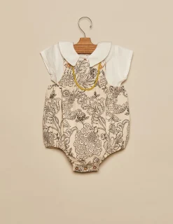 Nicoli Playsuits & Dungarees<ANTHRACITE FLOWER PLAYSUIT Grises antracitas