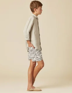 Nicoli Swimwear<ANTHRACITE FLOWER SWIMSUIT Grises antracitas