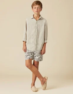 Nicoli Swimwear<ANTHRACITE FLOWER SWIMSUIT Grises antracitas