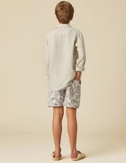 Nicoli Swimwear<ANTHRACITE FLOWER SWIMSUIT Grises antracitas