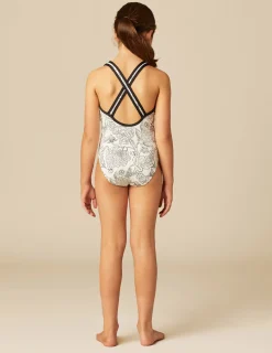 Nicoli Swimwear<ANTHRACITE FLOWER SWIMSUIT Grises antracitas