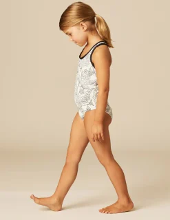 Nicoli Swimwear<ANTHRACITE FLOWER SWIMSUIT Grises antracitas