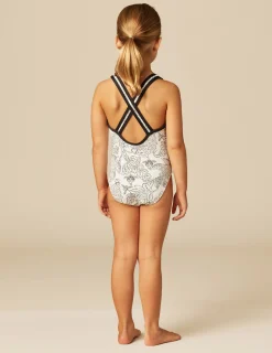 Nicoli Swimwear<ANTHRACITE FLOWER SWIMSUIT Grises antracitas