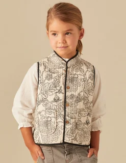 Nicoli Waistcoats<ANTHRACITE FLOWER WAISTCOAT Grises antracitas