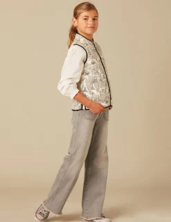 Nicoli Waistcoats<ANTHRACITE FLOWER WAISTCOAT Grises antracitas