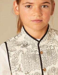 Nicoli Waistcoats<ANTHRACITE FLOWER WAISTCOAT Grises antracitas