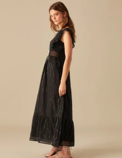 Nicoli Dresses<ANTHRACITE LUREX DRESS Negros