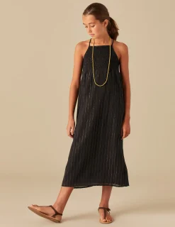 Nicoli Dresses<ANTHRACITE LUREX DRESS Negros