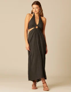 Nicoli Dresses<ANTHRACITE OPEN DRESS Grises antracitas