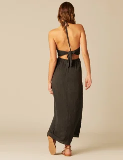 Nicoli Dresses<ANTHRACITE OPEN DRESS Grises antracitas