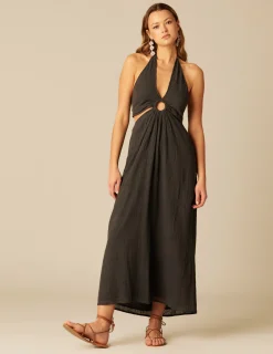 Nicoli Dresses<ANTHRACITE OPEN DRESS Grises antracitas