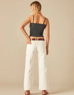 Nicoli T-shirts<Anthracite Ribbed Vest Top Grises antracitas