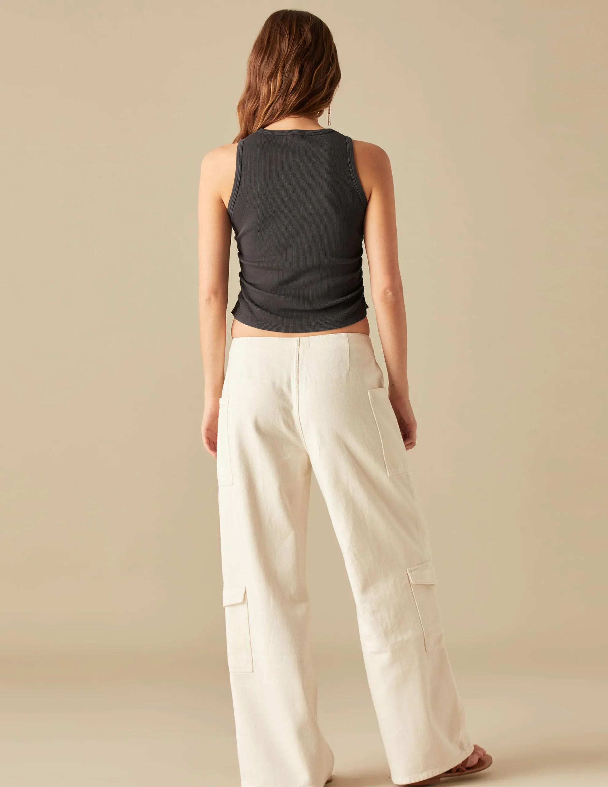 Nicoli T-shirts<ANTHRACITE RUFFLE T-SHIRT Blancos