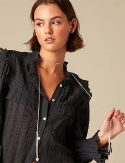 Nicoli Shirts & Blouses<ANTHRACITE RUFFLED SHIRT Grises antracitas