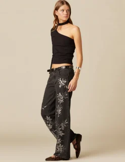 Nicoli Trousers|Denim<ANTHRACITE SEQUINNED TROUSERS Grises antracitas