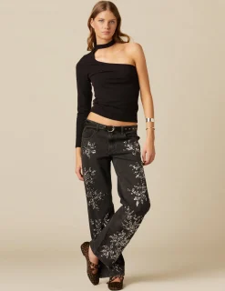 Nicoli Trousers|Denim<ANTHRACITE SEQUINNED TROUSERS Grises antracitas
