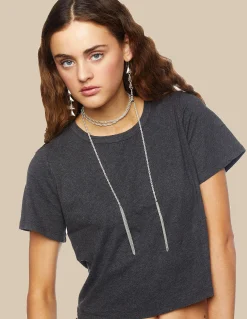 Nicoli T-shirts<Anthracite Short Sleeve T-shirt Grises