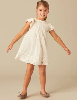 Nicoli Dresses<BEIGE PIN-TUCK DRESS Crudos