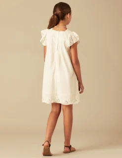 Nicoli Dresses<BEIGE PIN-TUCK DRESS Crudos