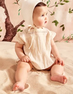 Nicoli Playsuits & Dungarees<BEIGE PIN-TUCK PLAYSUIT Crudos