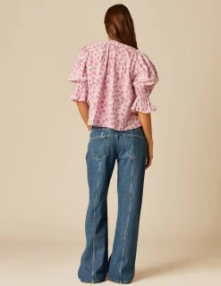 Nicoli Shirts & Blouses<BERRY FLOWER PRINT SHIRT Mora
