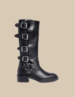 Nicoli Shoes<Black Boots With Buckles Negros