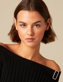 Nicoli Tops<BLACK BUCKLE TOP Negros