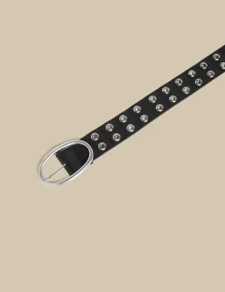 Nicoli Belts<Black N Belt Large Silver Studs Negros