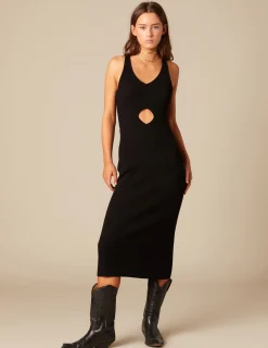 Nicoli Dresses<BLACK OPEN DRESS Negros
