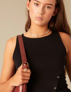 Nicoli T-shirts<BLACK OPEN T-SHIRT Negros