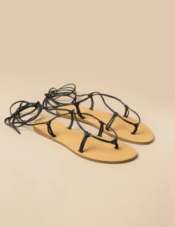 Nicoli Shoes<BLACK SANDALS Dorados