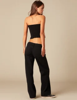 Nicoli Tops|Denim<BLACK STUDDED TOP Negros