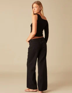 Nicoli Trousers|Denim<BLACK STUDDED TROUSERS Negros