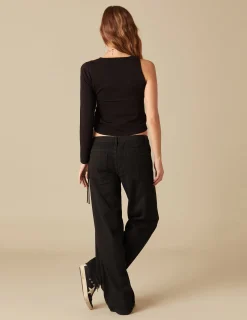 Nicoli Tops<BLACK TOP WITH SIDE OPENING Negros