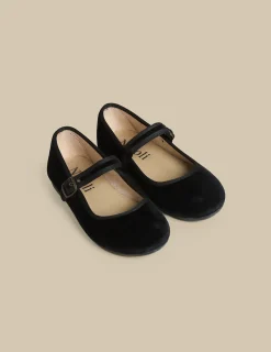 Nicoli Shoes<BLACK VELVET CHINAS Negros