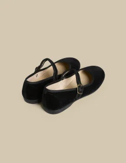 Nicoli Shoes<BLACK VELVET CHINAS Negros