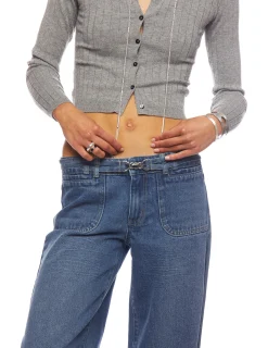 Nicoli Trousers|Denim<BLUE BELTED JEANS Azul vaquero