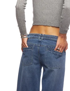 Nicoli Trousers|Denim<BLUE BELTED JEANS Azul vaquero