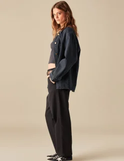 Nicoli Outerwear|Denim<BLUE BLACK DENIM JACKET Azul vaquero