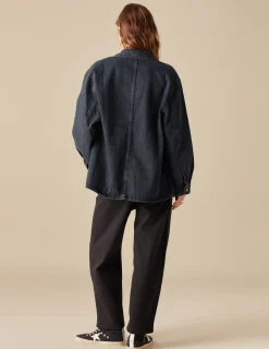 Nicoli Outerwear|Denim<BLUE BLACK DENIM JACKET Azul vaquero