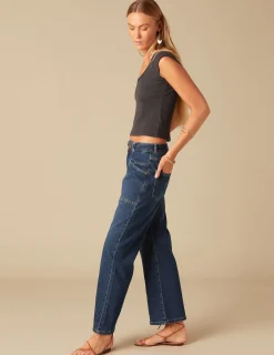 Nicoli Trousers|Denim<BLUE BLACK STITCHED JEANS Azules