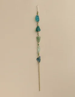 Nicoli Earrings<BLUE CHAIN CRYSTALS EARRING Azules claros