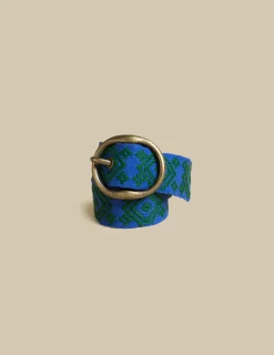 Nicoli Belts|Belts<BLUE ETHNIC BELT Azul a&ntilde;il