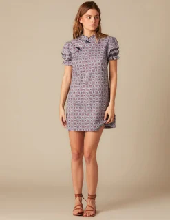 Nicoli Dresses<BLUE FLORAL DRESS Lila